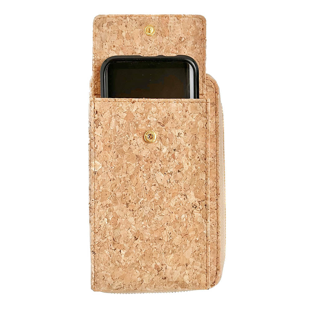 Mobile phone inside By The Sea Collection, Nyla, classic cork cross body phone bag