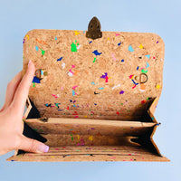 By The Sea Collection,  interior of Susie, colourful vegan cork leather shoulder bag
