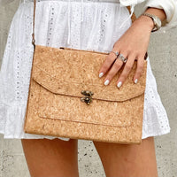 The close up image of By The Sea Collection, Tori classic vegan cork leather handbag