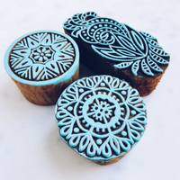 Wooden Block Stamps - Blue